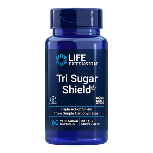 Life Extension, Tri Sugar Shield, Triple Action Shield from Simple Carbohydrates, 60 Vegetarian Capsules, Dietary Supplement, NON GMO