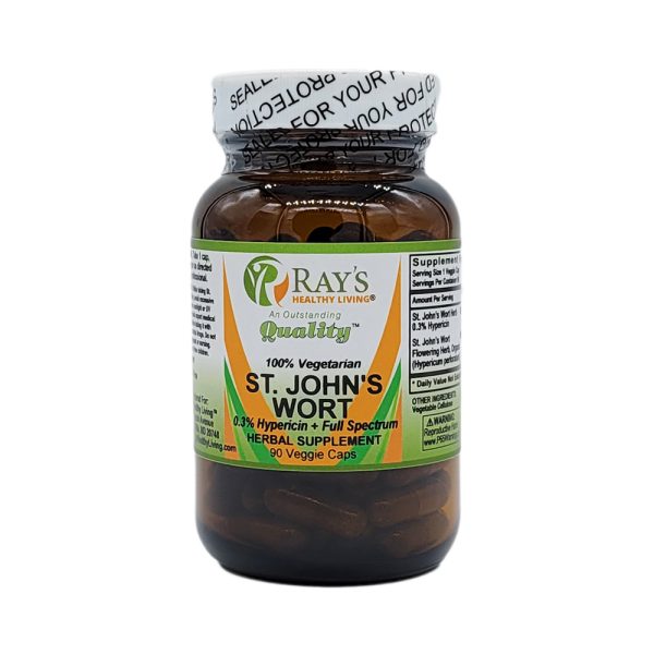 Ray's Healthy Living, St. John's Wort, 0.3% Hypericin, Full Spectrum, 100% Vegetarian, Herbal Supplement, 90 Veggie Caps