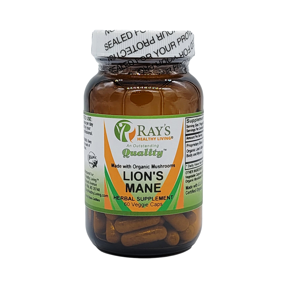 Ray’s Healthy Living, Lion’s Mane, Made with Organic Mushrooms, Herbal ...